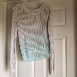 Blue ombré crochet crop top